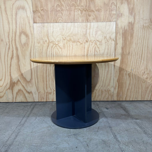 Contemporary Blonde Wood Pedestal Table