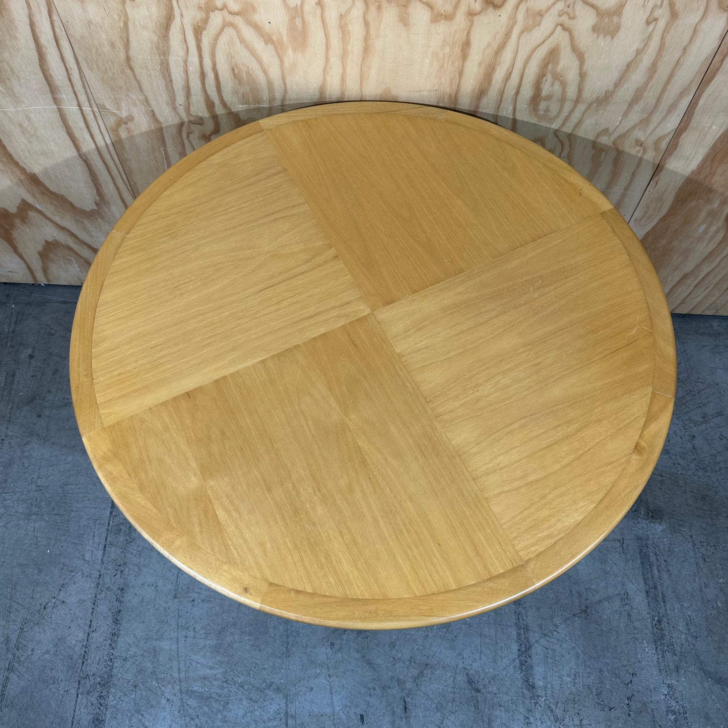 Contemporary Blonde Wood Pedestal Table
