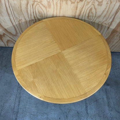 Contemporary Blonde Wood Pedestal Table