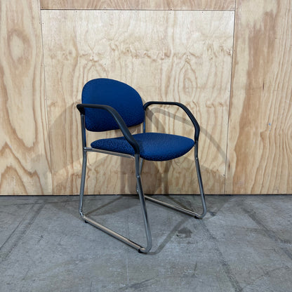 Patterned Blue Visitor Chair
