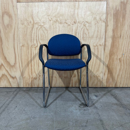Patterned Blue Visitor Chair