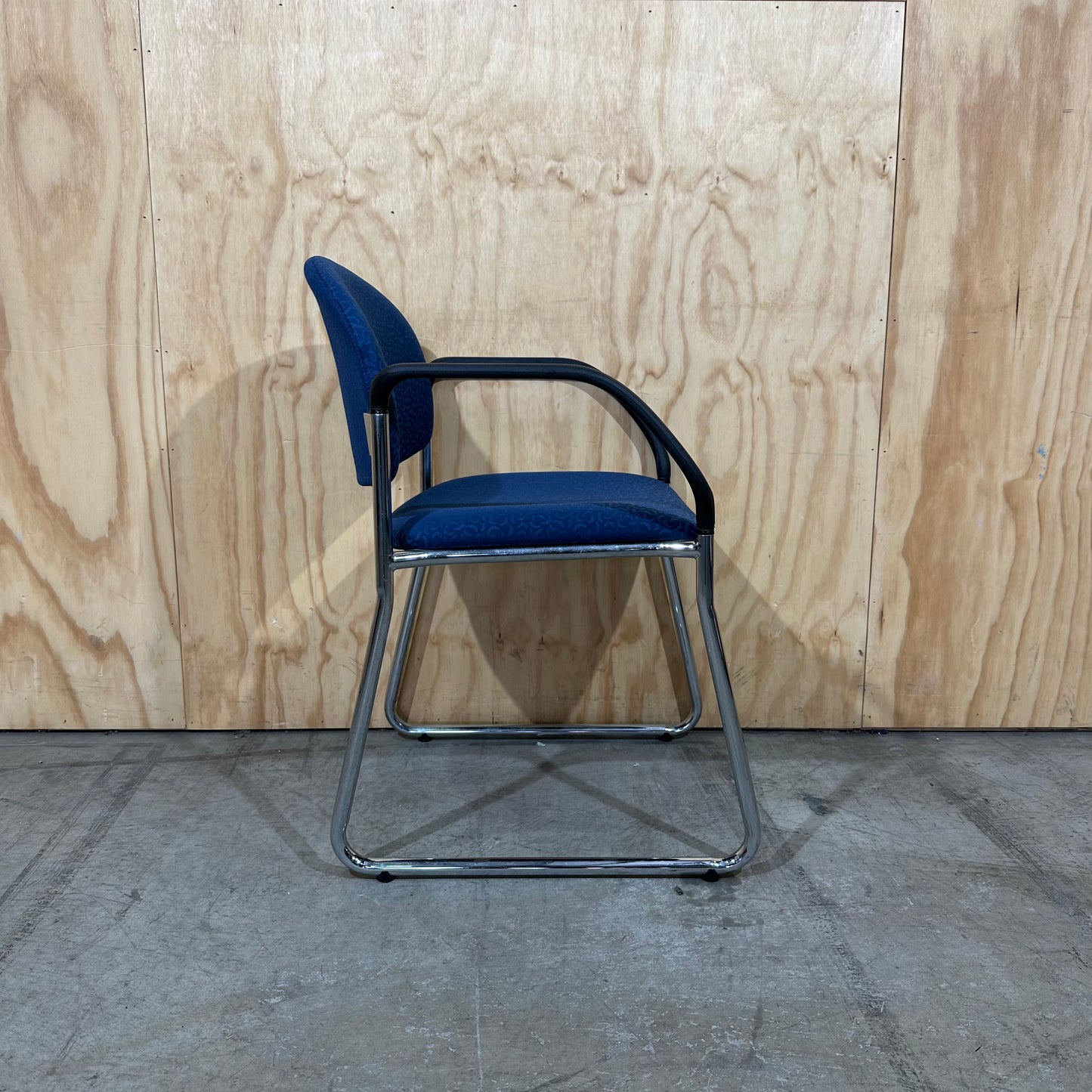Patterned Blue Visitor Chair