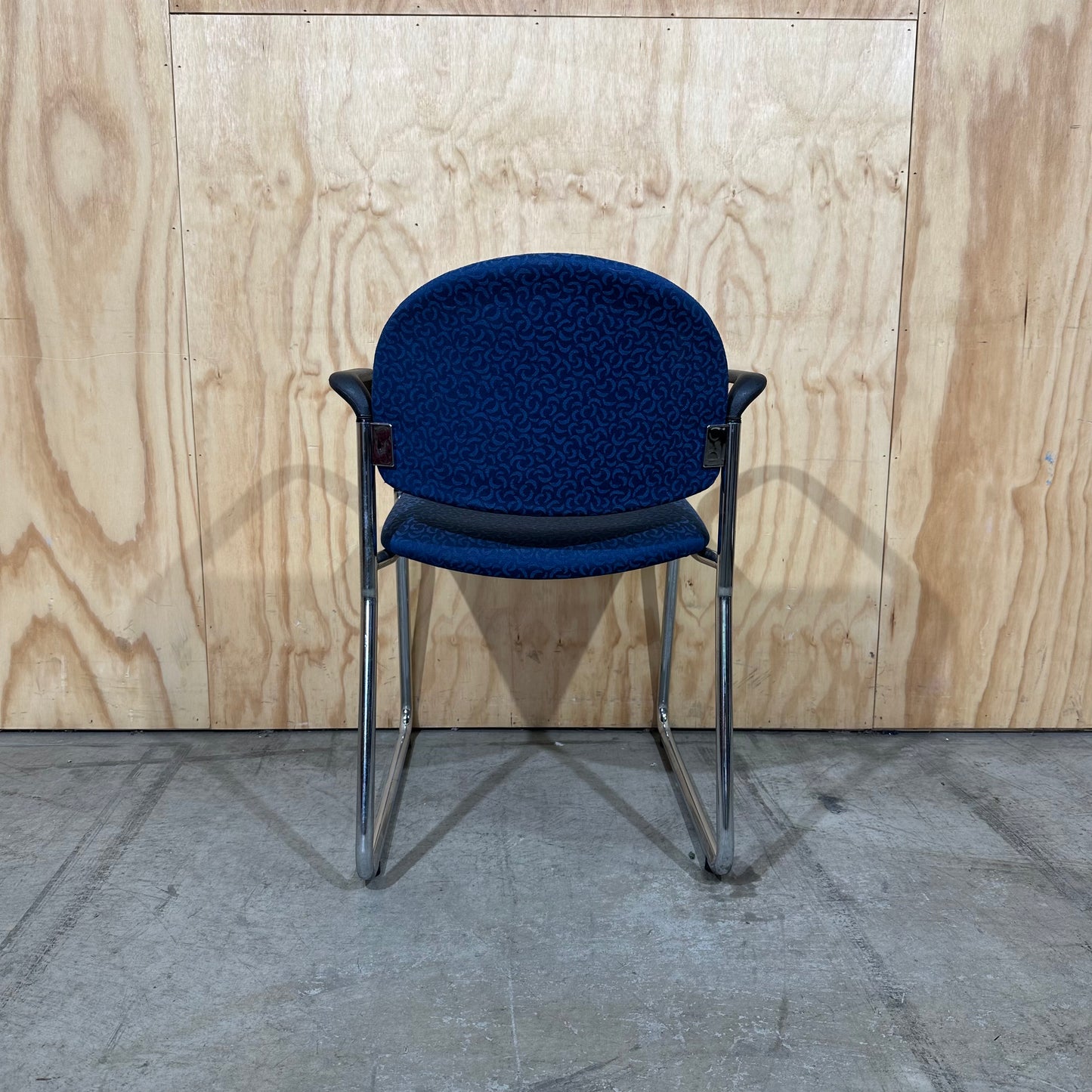 Patterned Blue Visitor Chair