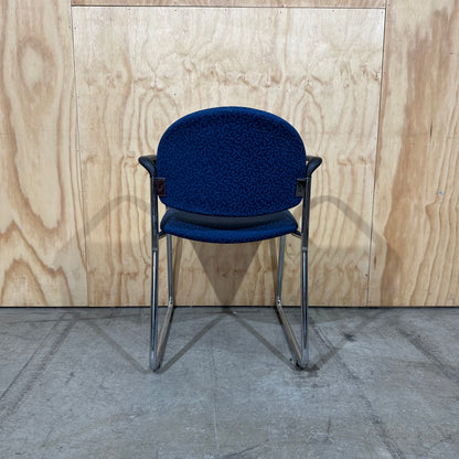 Patterned Blue Visitor Chair
