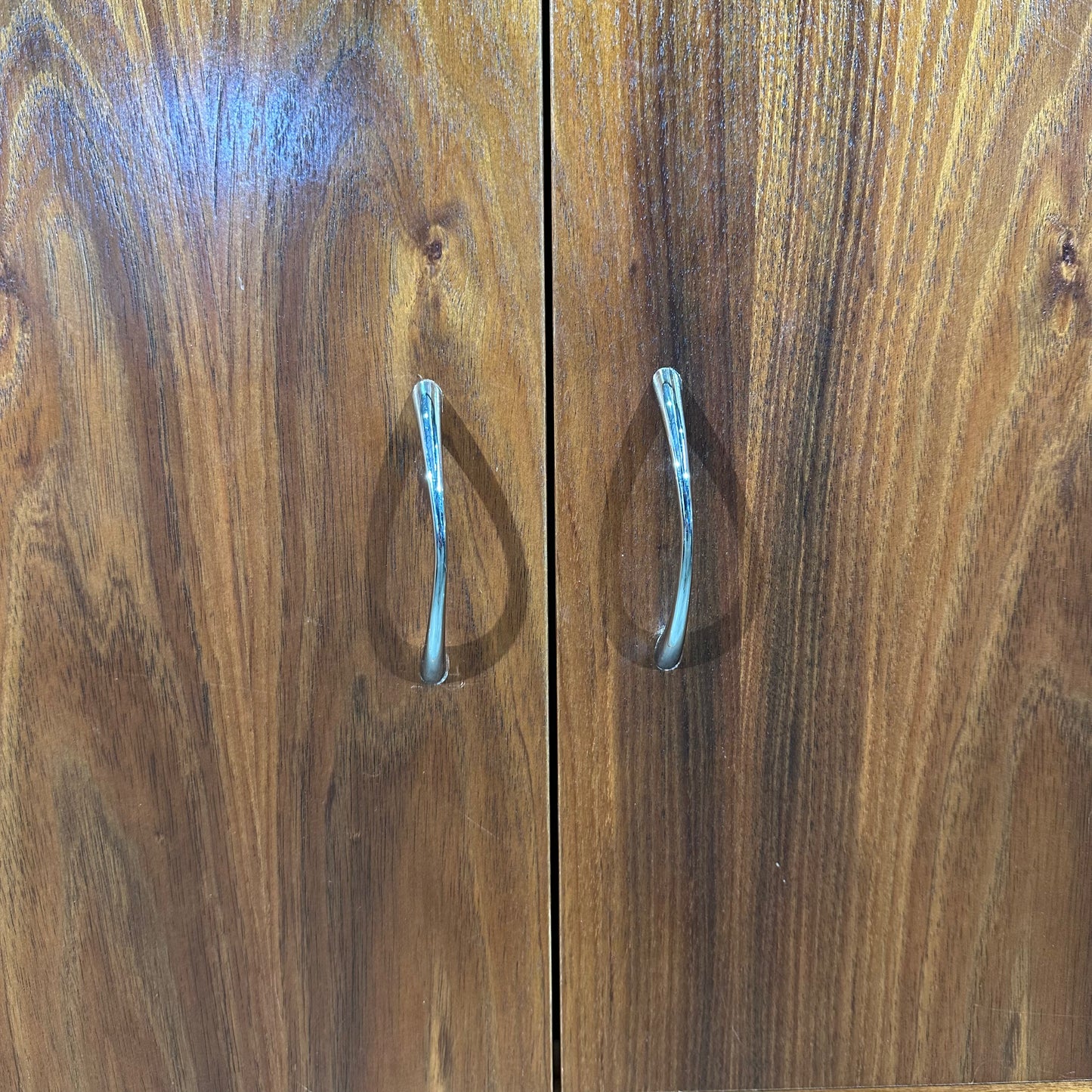 Mid-Century Modern Wood Veneer Tallboy Cabinet