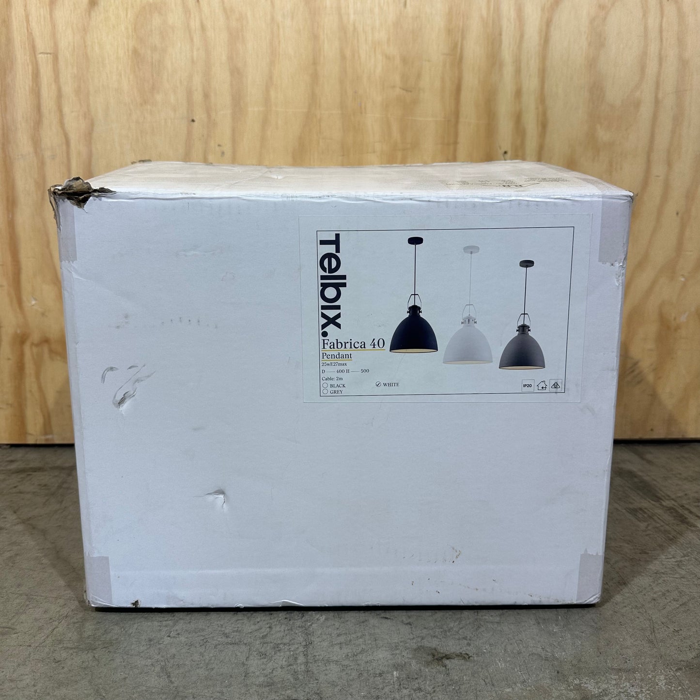 Telbix Fabrica 40 White Pendant Light