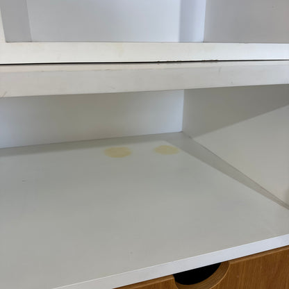 Large White/Timber Wall Unit on Wheels