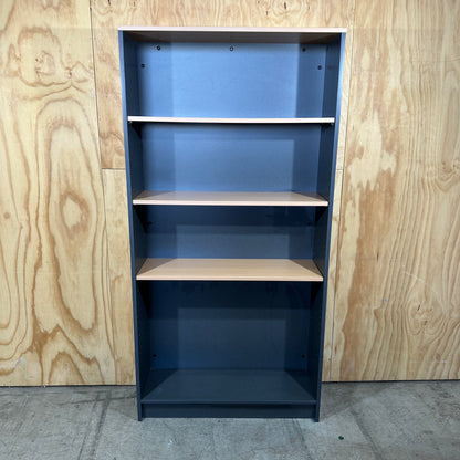 Charcoal and Wooden Veneer Bookshelf