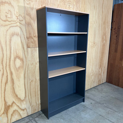 Charcoal and Wooden Veneer Bookshelf