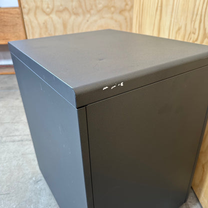 Dark Grey Metal Three Drawer Pedestal