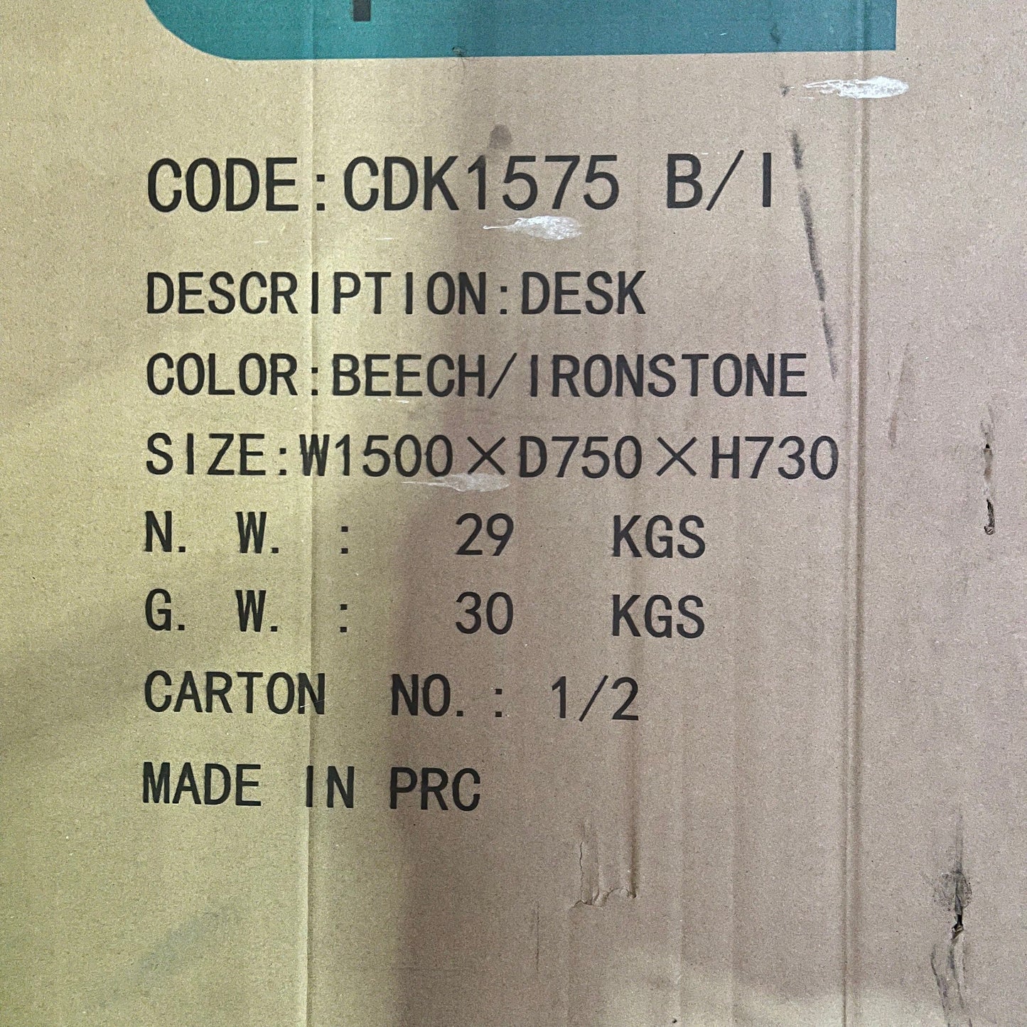Rapidline Rapid Worker Desk in Beech & Ironstone - New in Box
