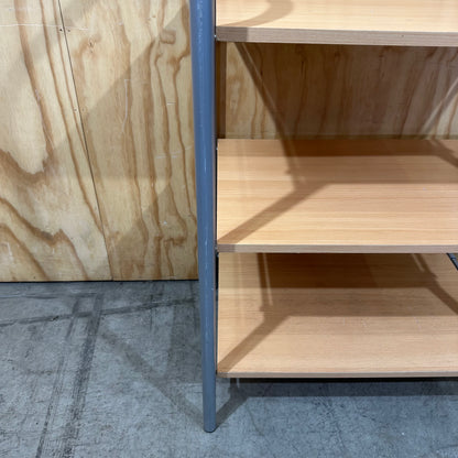Three-Tier Metal and Wood Shelving Unit