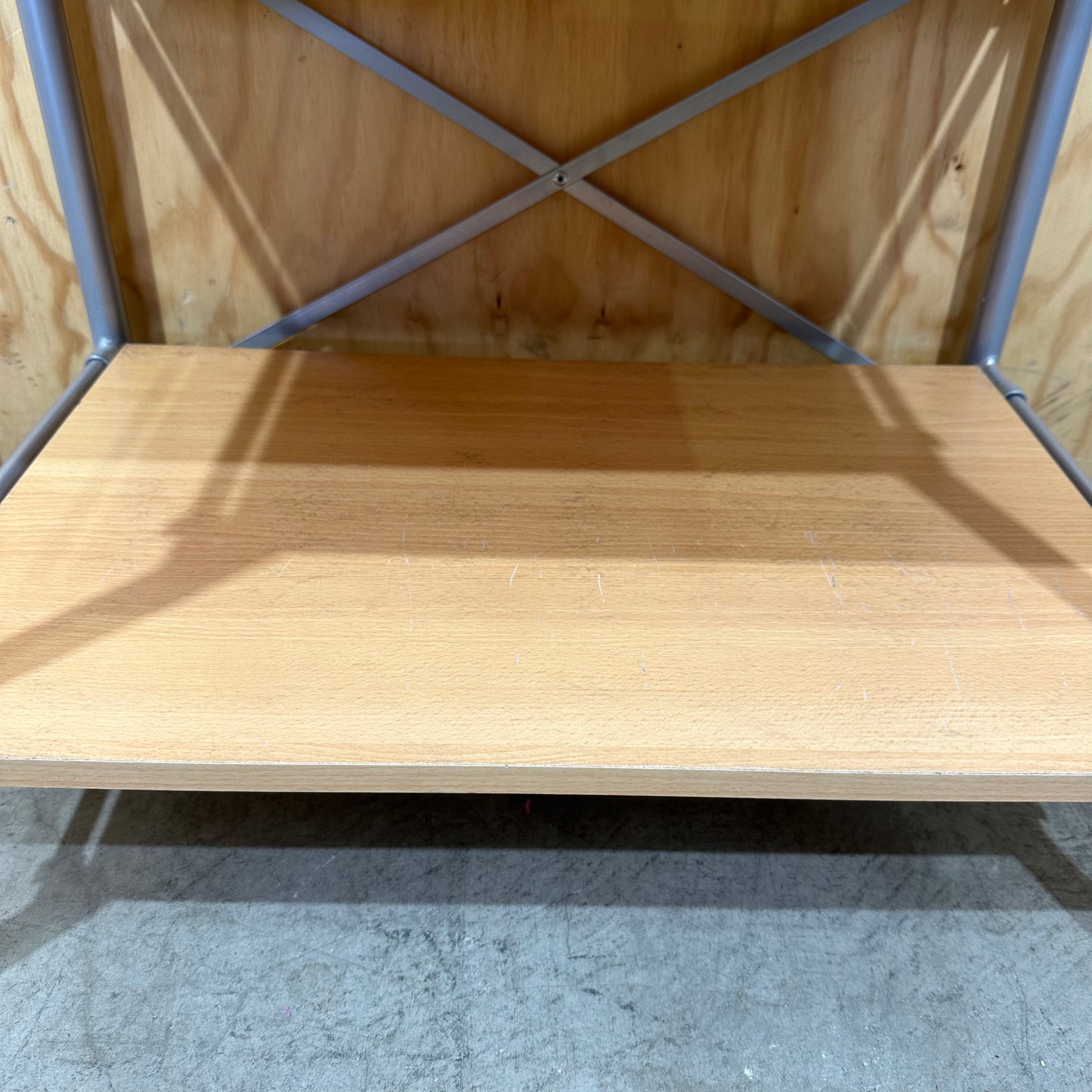Three-Tier Metal and Wood Shelving Unit