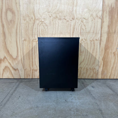 Black Pedestal with Chrome Handles