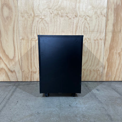 Black Pedestal with Chrome Handles