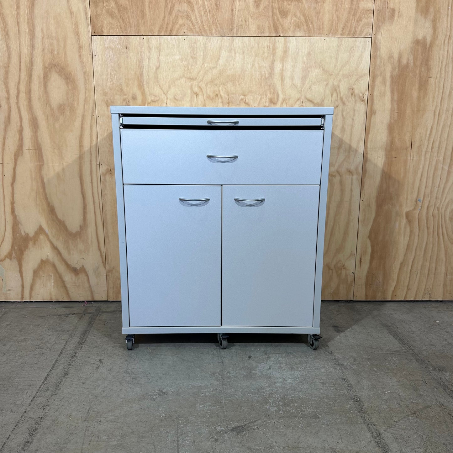 Light Grey Storage Unit on Wheels