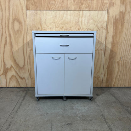 Light Grey Storage Unit on Wheels