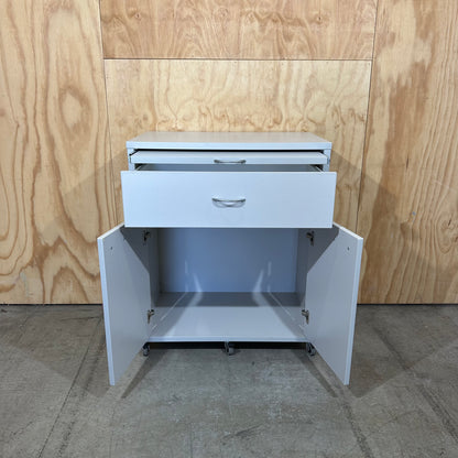 Light Grey Storage Unit on Wheels
