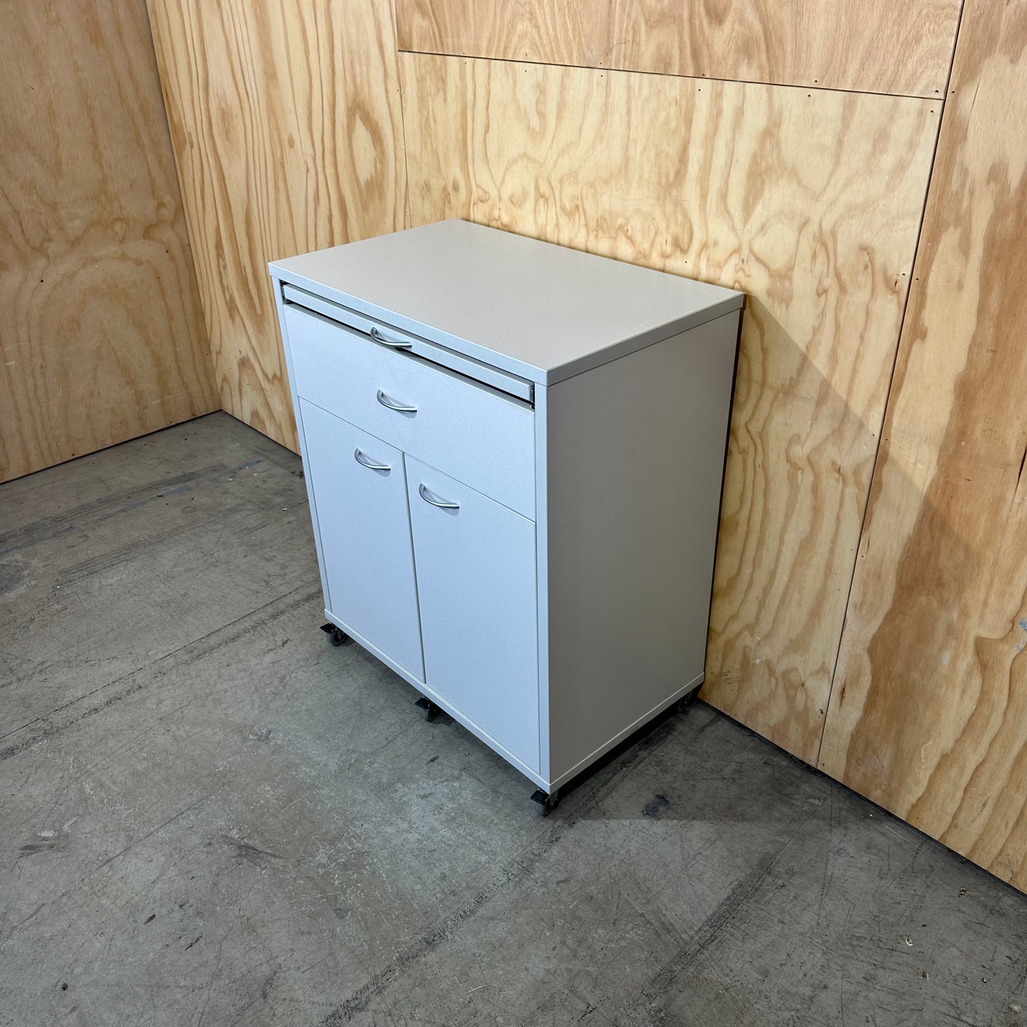 Light Grey Storage Unit on Wheels
