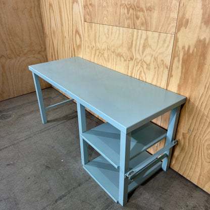 Teal Industrial Metal Work Desk