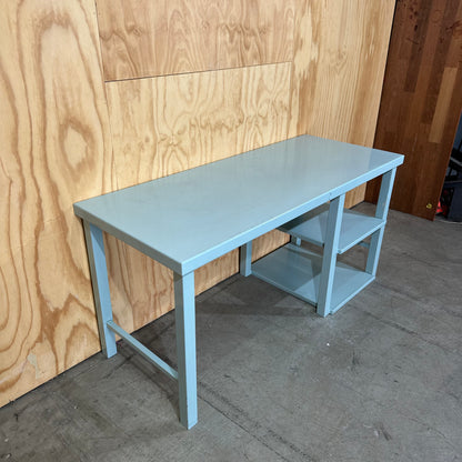 Teal Industrial Metal Work Desk