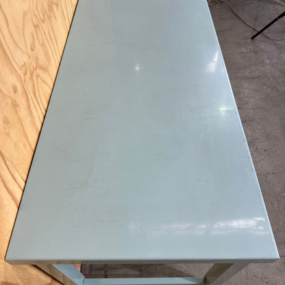 Teal Industrial Metal Work Desk