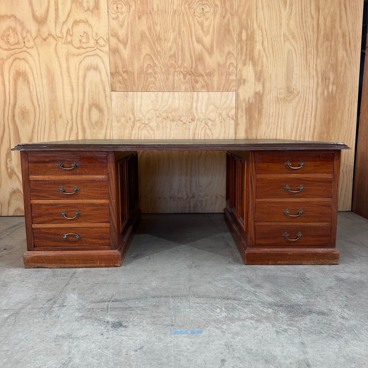 Vintage Desk with Metal Handles