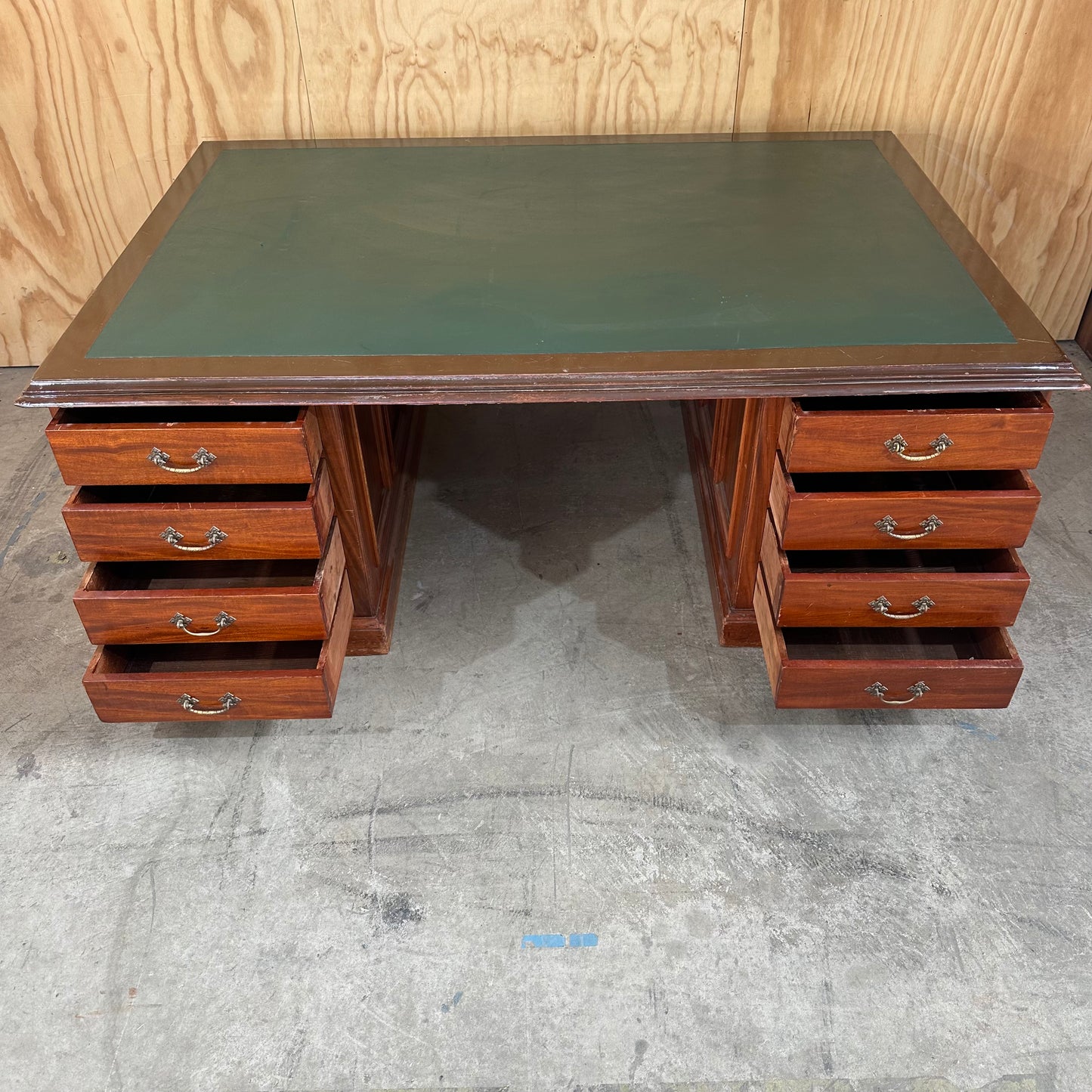 Vintage Desk with Metal Handles