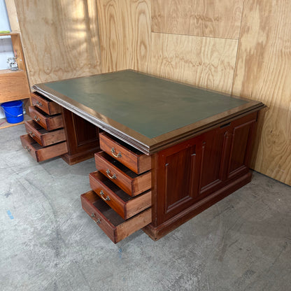 Vintage Desk with Metal Handles