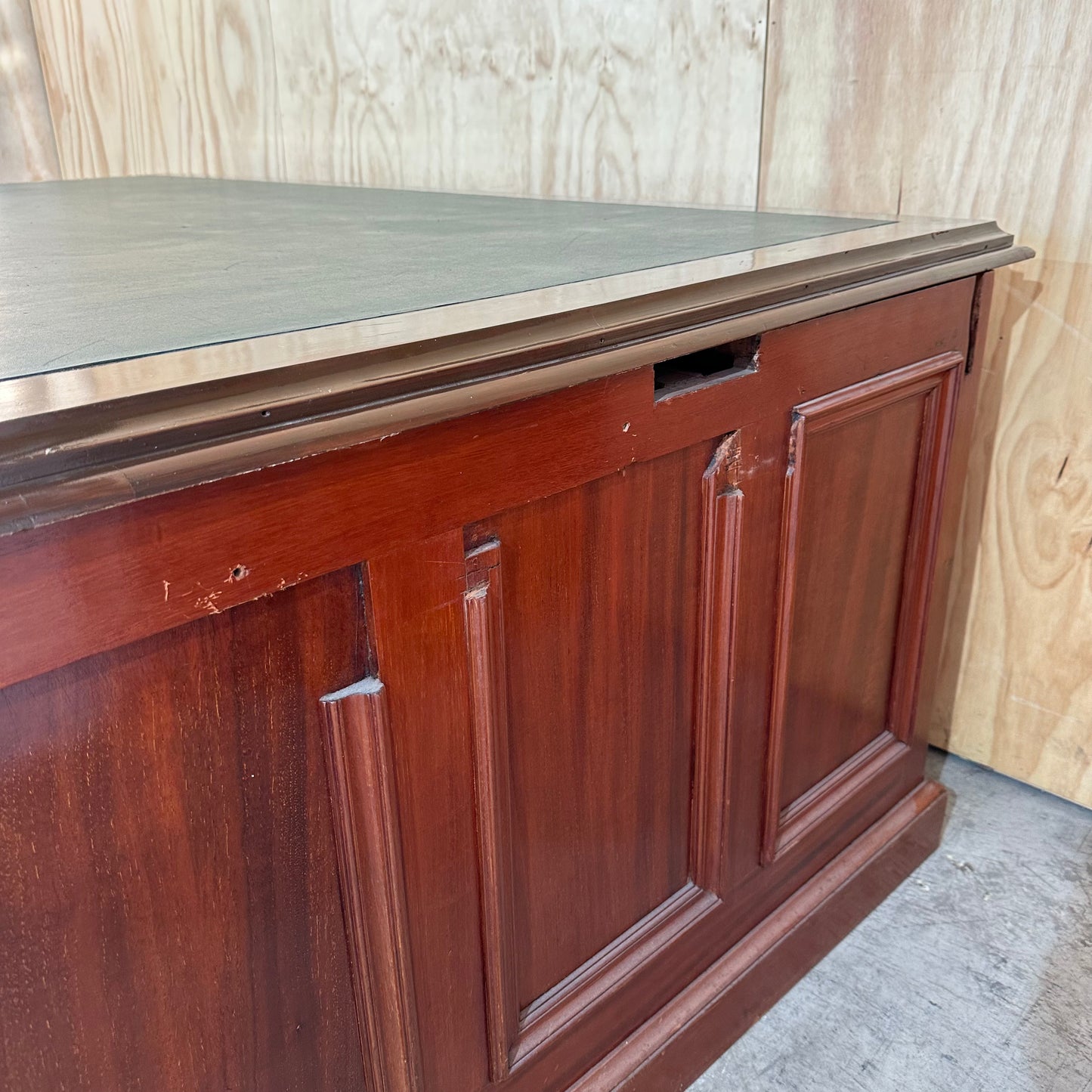 Vintage Desk with Metal Handles