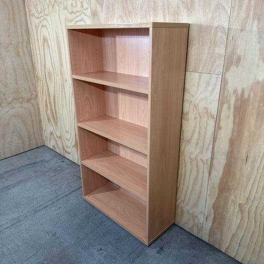 Light Wood Veneer Four-Tier Bookcase