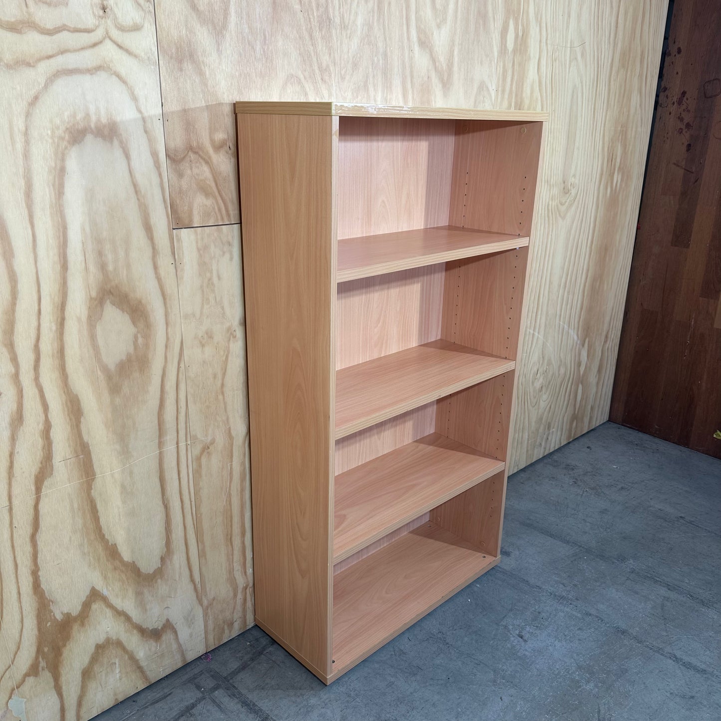Light Wood Veneer Four-Tier Bookcase