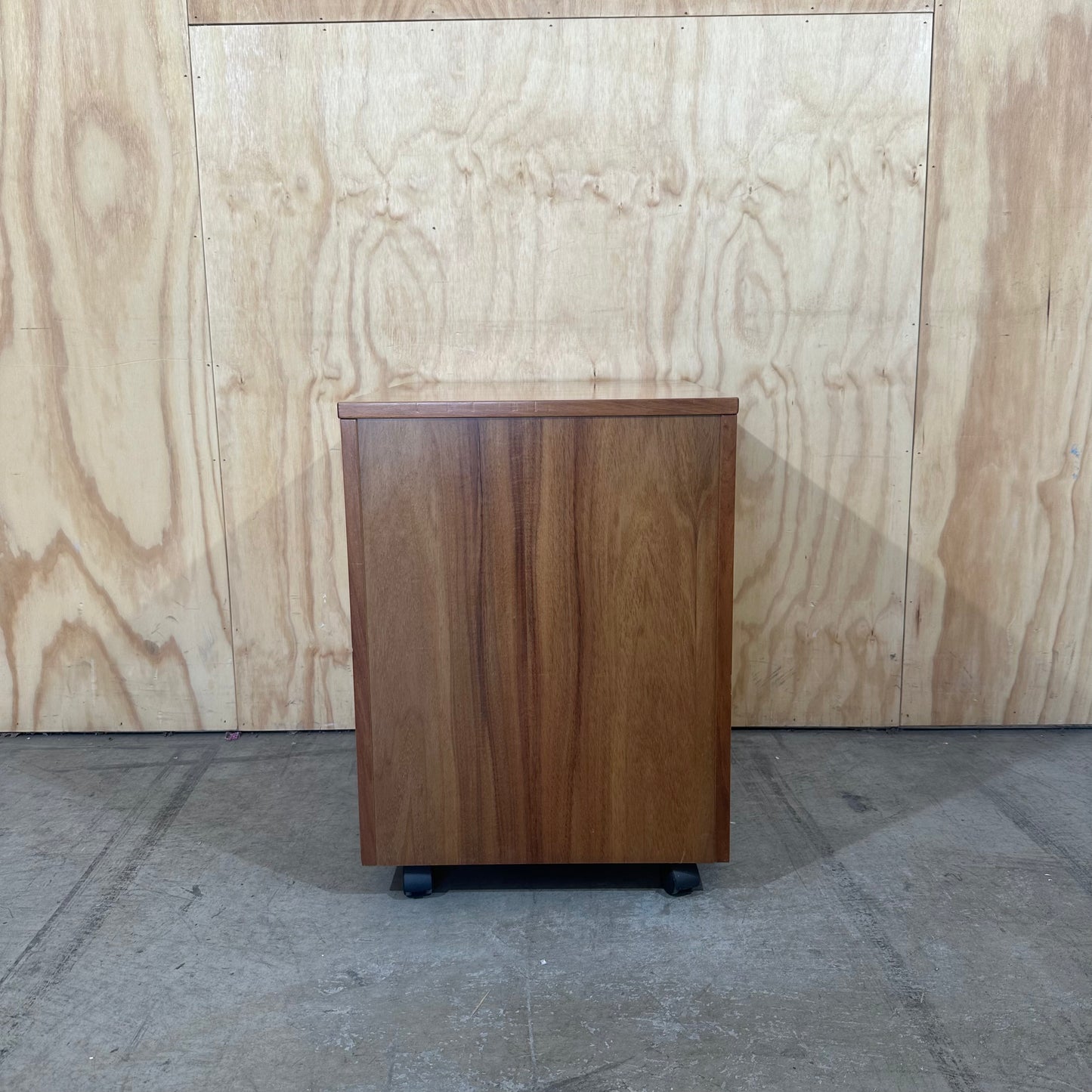 Four Drawer Mobile Pedestal in Dark Wood Veneer