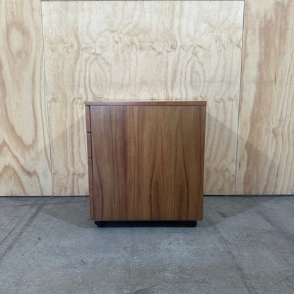 Four Drawer Mobile Pedestal in Dark Wood Veneer
