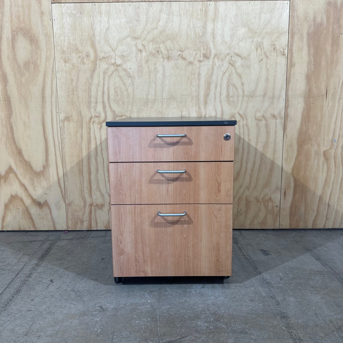 Mobile Charcoal and Beech Pedestal.