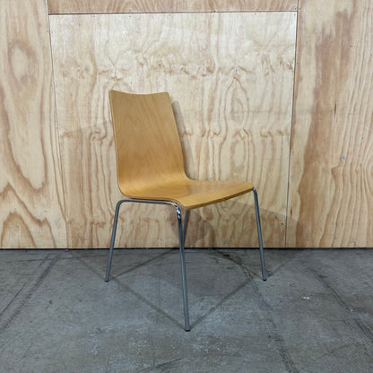 Wooden Chair with Chrome Legs