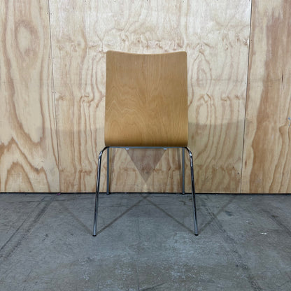 Wooden Chair with Chrome Legs