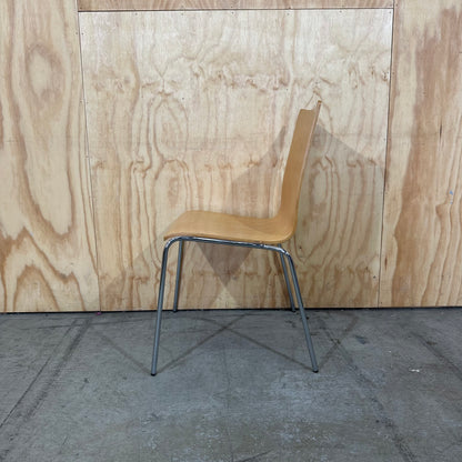 Wooden Chair with Chrome Legs