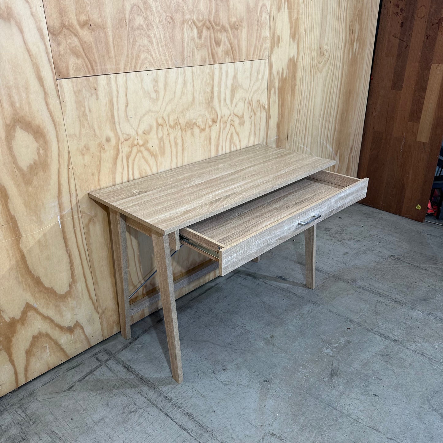 Light Oak Veneer Desk with Drawer