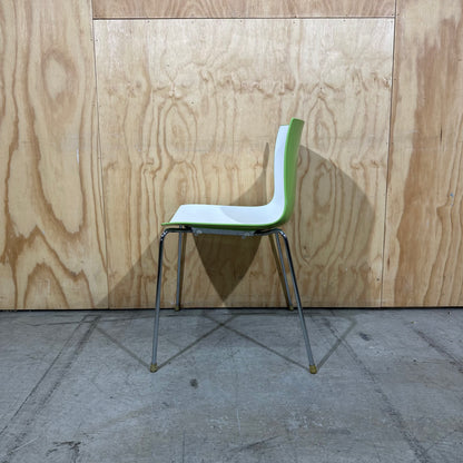 Catifa 46 0251: 4 Leg chair by Arper with Green/White bicolour shell