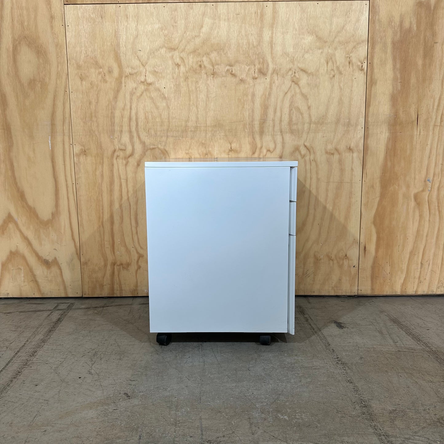 Metal Mobile Three Drawer Pedestal White