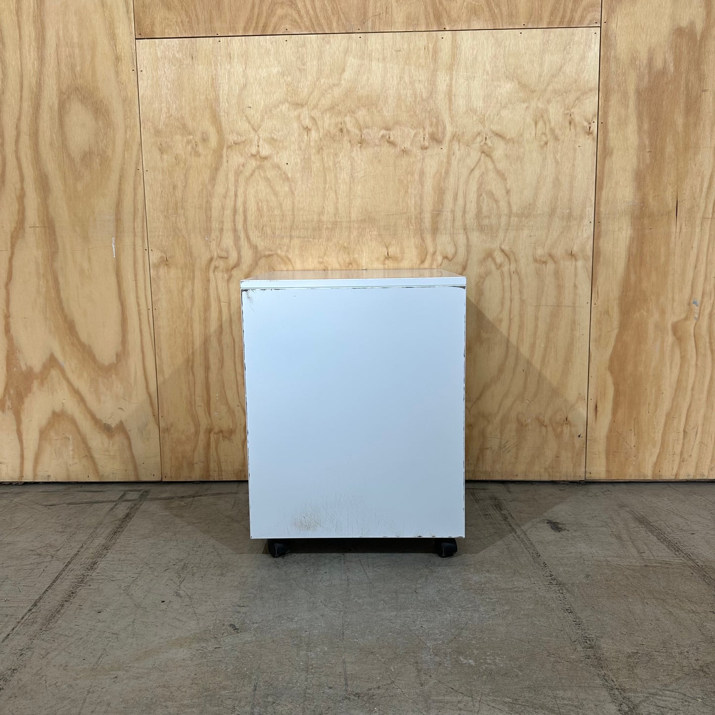 Metal Mobile Three Drawer Pedestal White