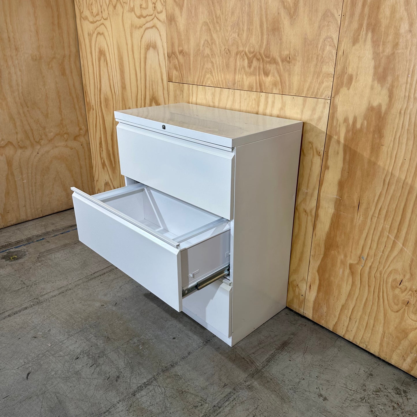 Wide Off-White Filing Cabinet