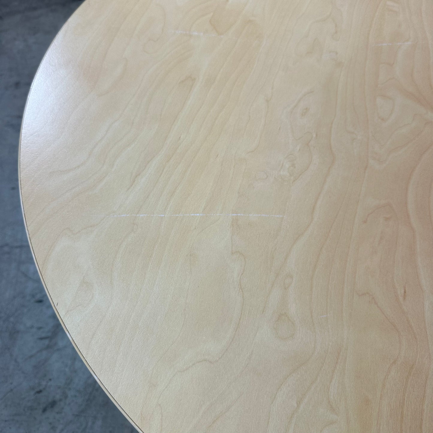 Beech Veneer Round Table on Chrome Base