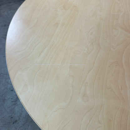 Beech Veneer Round Table on Chrome Base