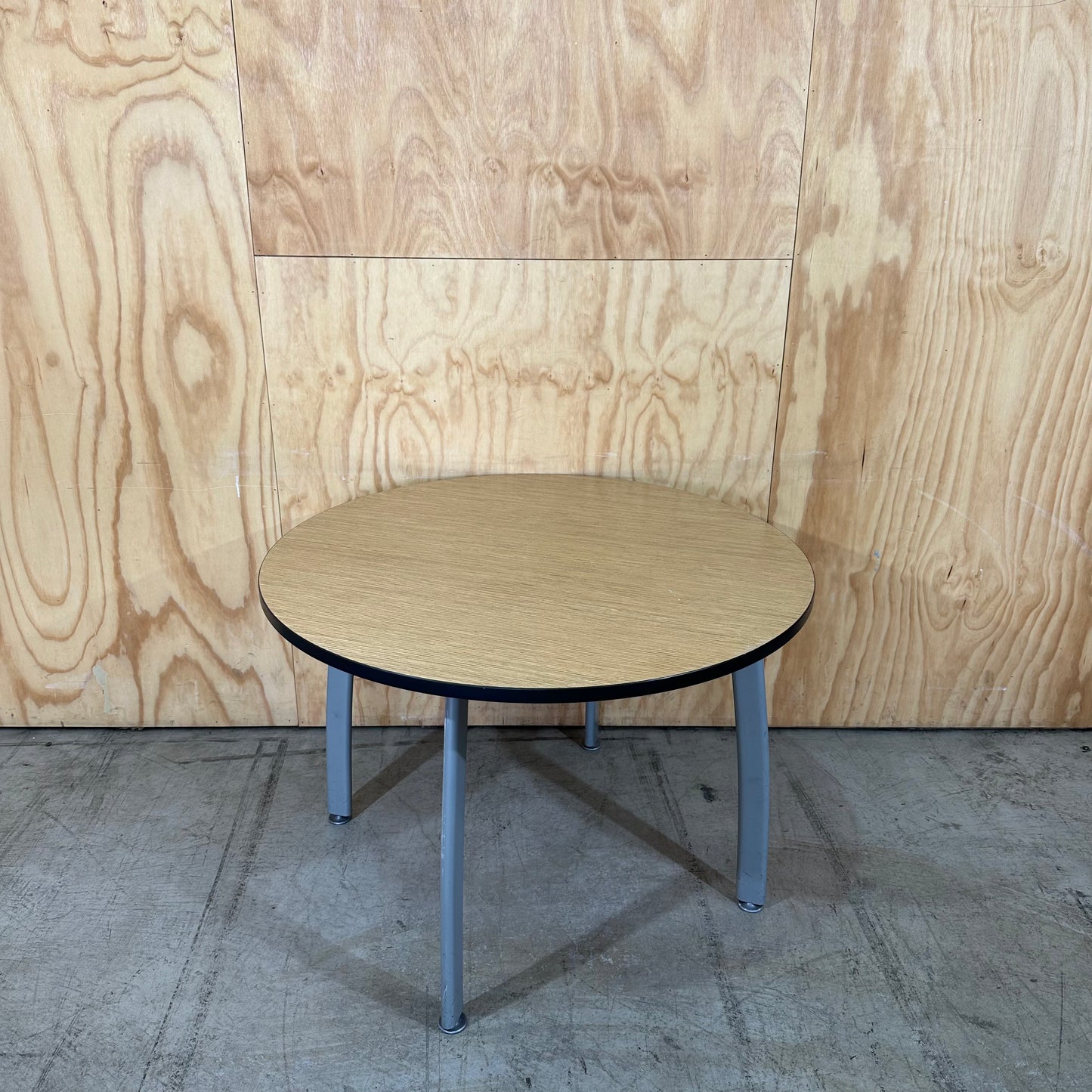 Wooden Veneer Table on Grey Legs