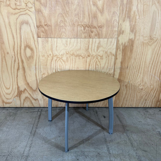Wooden Veneer Table on Grey Legs