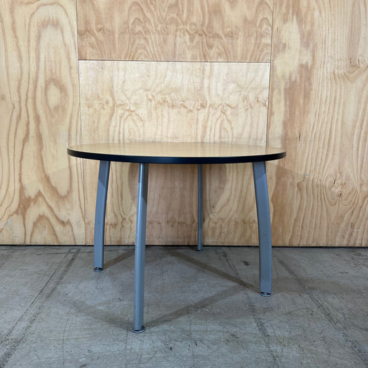Wooden Veneer Table on Grey Legs