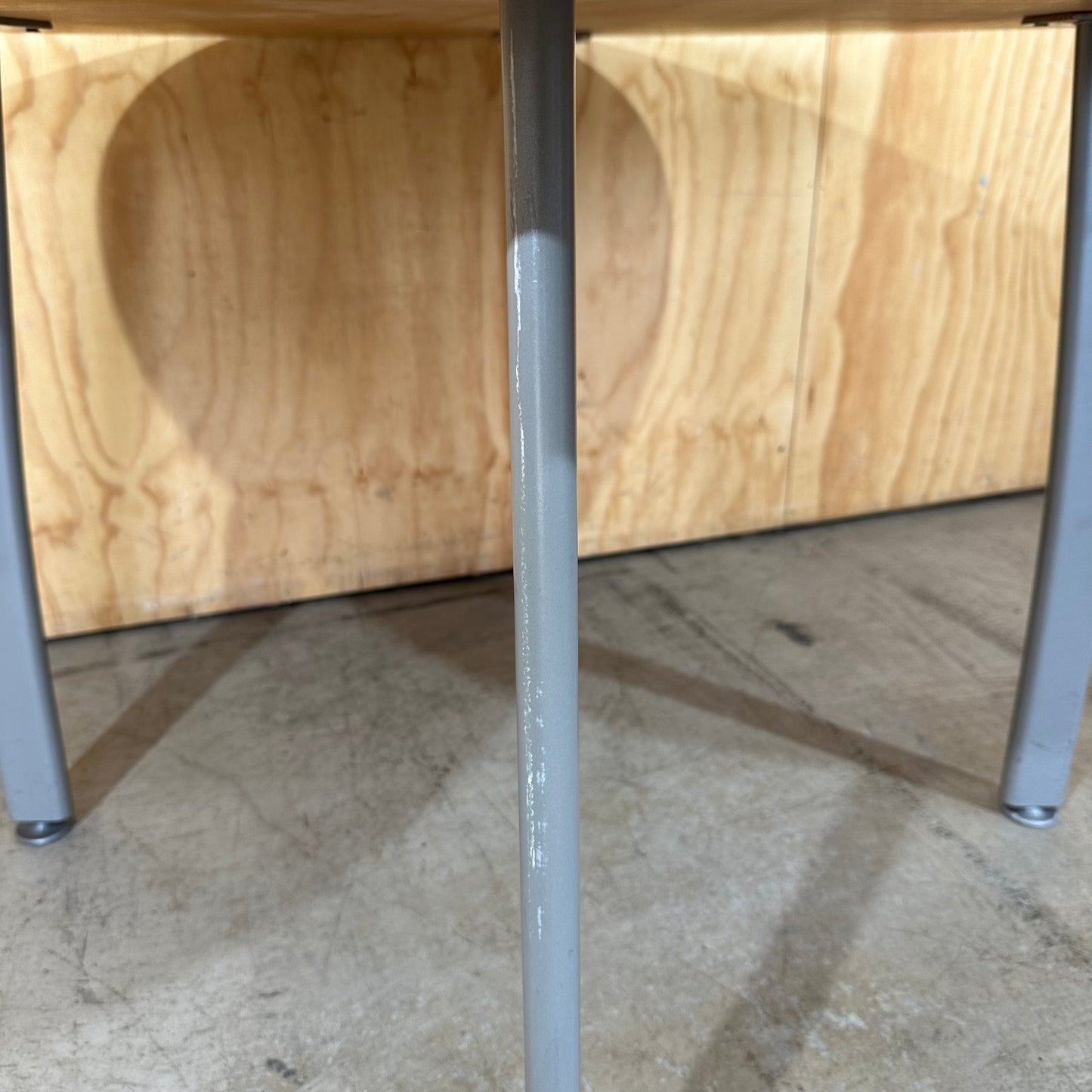 Wooden Veneer Table on Grey Legs