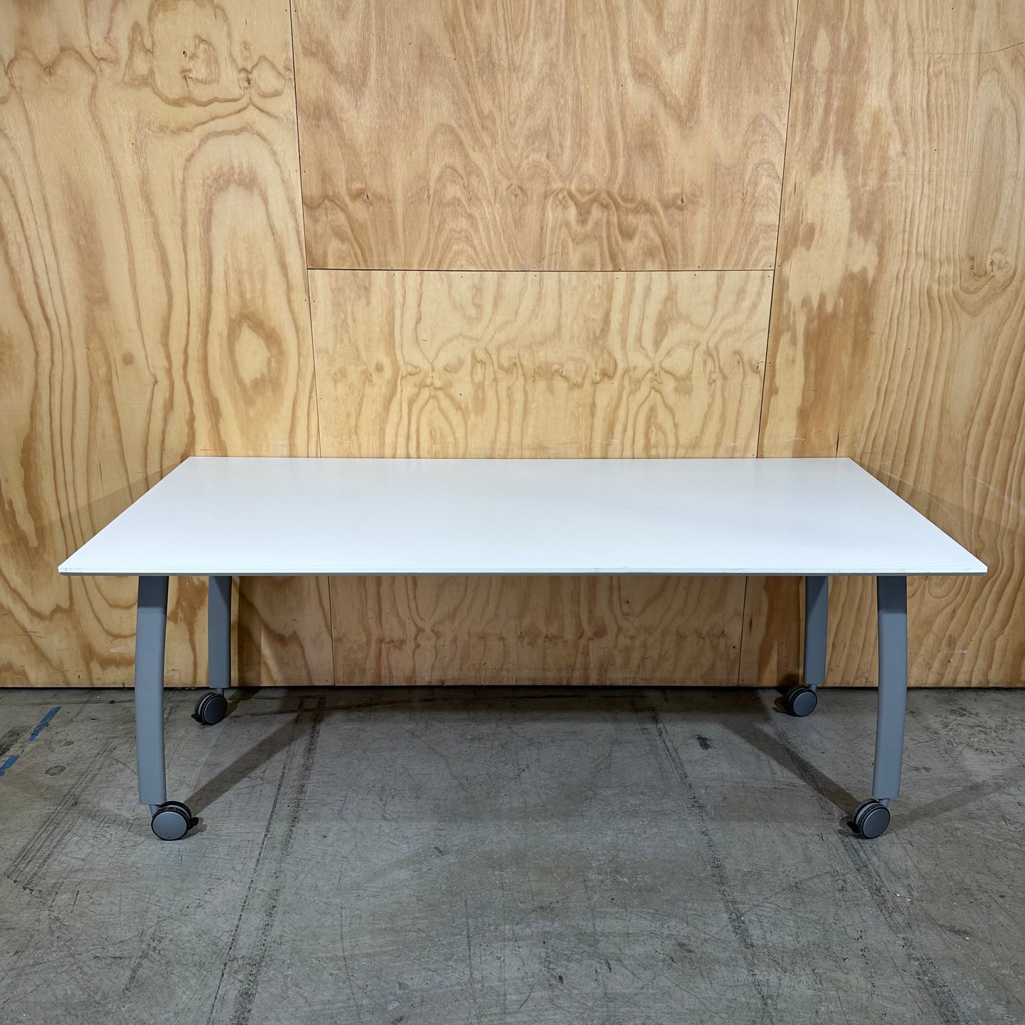 White Table on Castor Wheels